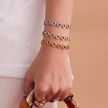 316L Stainless Steel Paved Zircon Circle Bracelet & Necklace Set - Image 3