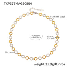 316L Stainless Steel Paved Zircon Circle Bracelet & Necklace Set - Image 8