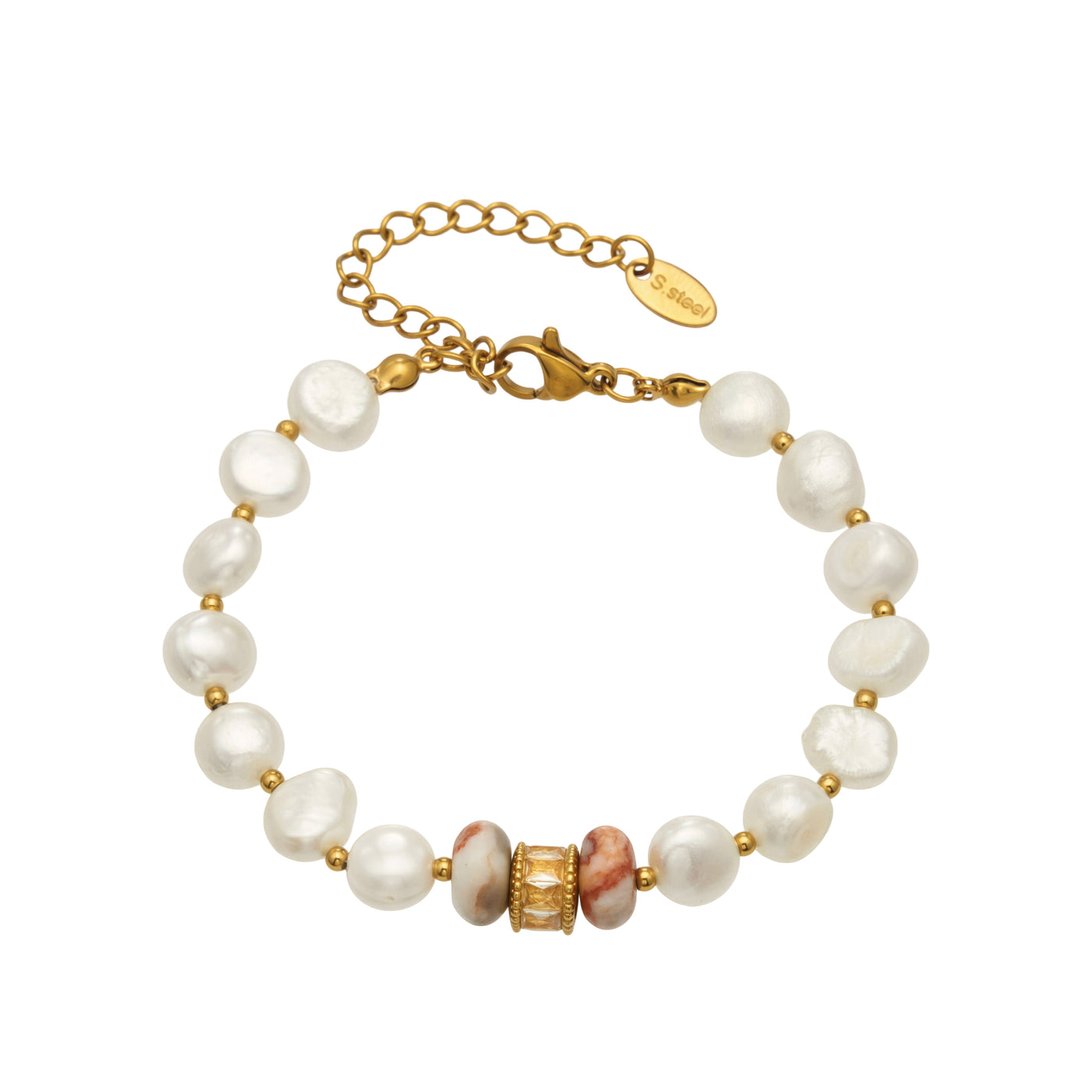 316L Stainless Steel 18K PVD Gold Pearl Bracelet made with 316L stainless steel and 18K PVD gold finish for wholesale jewelry buyers - image 16