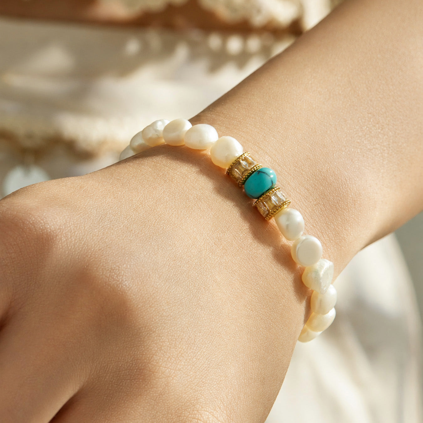 316L Stainless Steel 18K PVD Gold Pearl Bracelet made with 316L stainless steel and 18K PVD gold finish for wholesale jewelry buyers - image 4