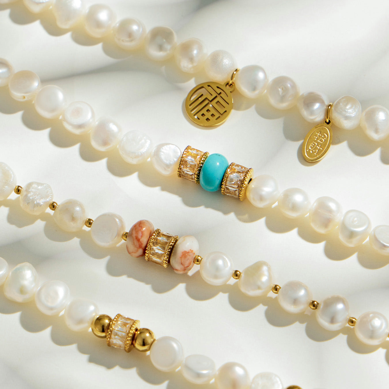 316L Stainless Steel 18K PVD Gold Pearl Bracelet made with 316L stainless steel and 18K PVD gold finish for wholesale jewelry buyers - image 6