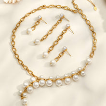 Elegant 316L stainless steel pearl earrings