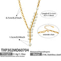 Necklace / Gold Faux Pearl Pendant Necklace 47.5+5cm / 5cm