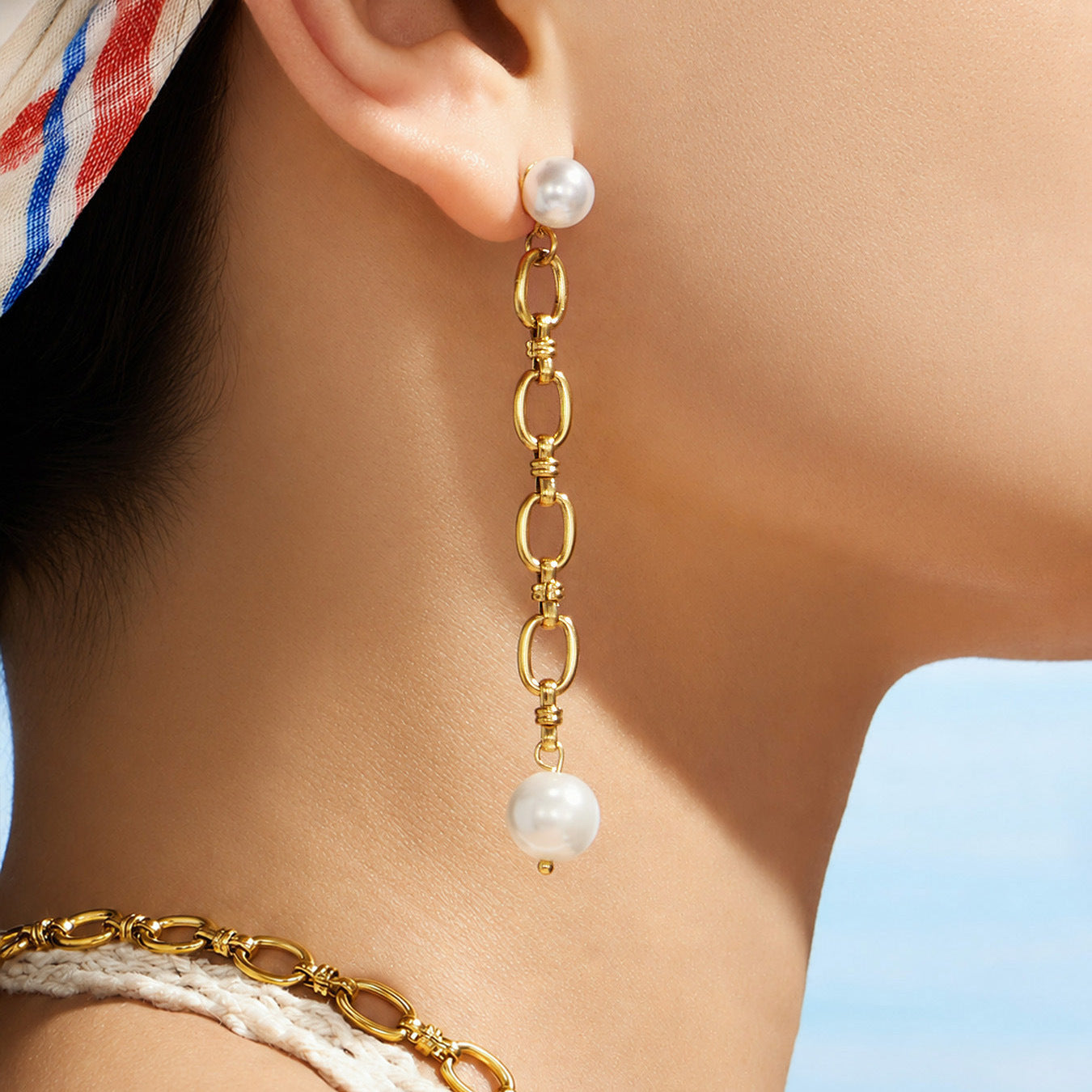 316L Stainless Steel 18K PVD Gold Pearl Earrings and Necklace Set made with 316L stainless steel and 18K PVD gold finish for wholesale jewelry buyers - image 17