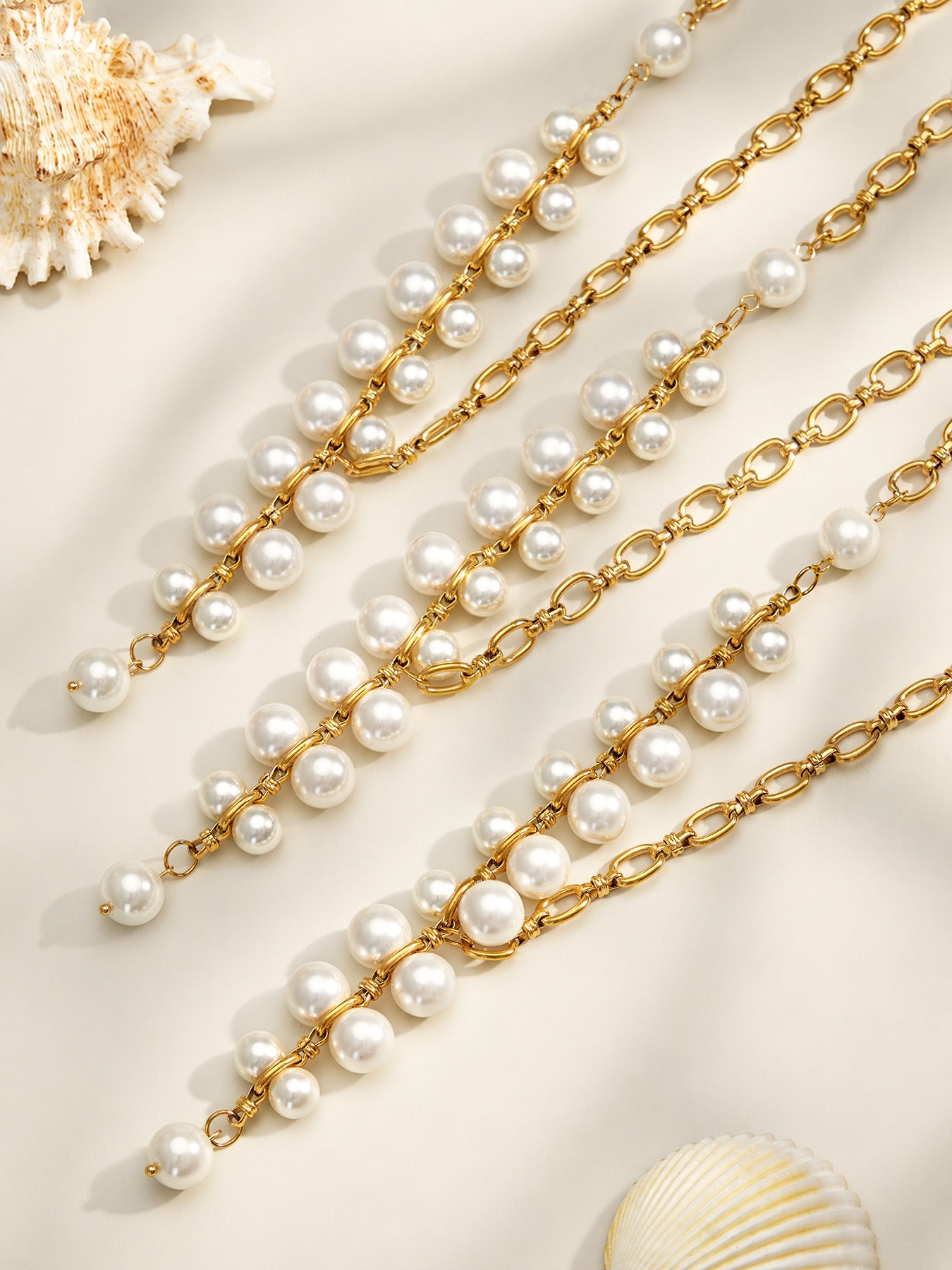 Stylish 316L stainless steel pearl necklace