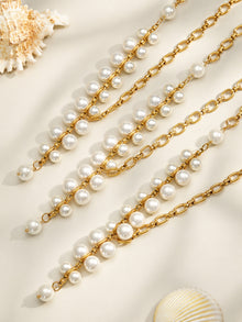 Stylish 316L stainless steel pearl necklace