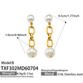 Earrings / Gold Faux Pearl Drop Earrings Style B / Default