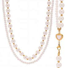 316L Stainless Steel Pearl Heart Double Layer Necklace - Image 11