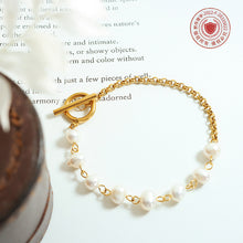 316L Stainless Steel Freshwater Pearl OT Clasp Necklace & Bracelet Set