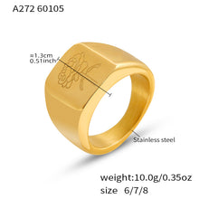 316L Stainless Steel Butterfly & Peony Engraved Signet Ring