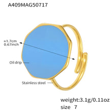 316L Stainless Steel Personalized Classic Enamel Open Ring - Image 6