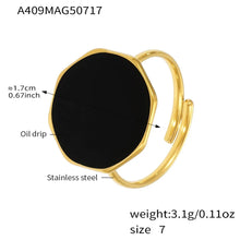 316L Stainless Steel Personalized Classic Enamel Open Ring - Image 7