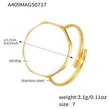 316L Stainless Steel Personalized Classic Enamel Open Ring - Image 8