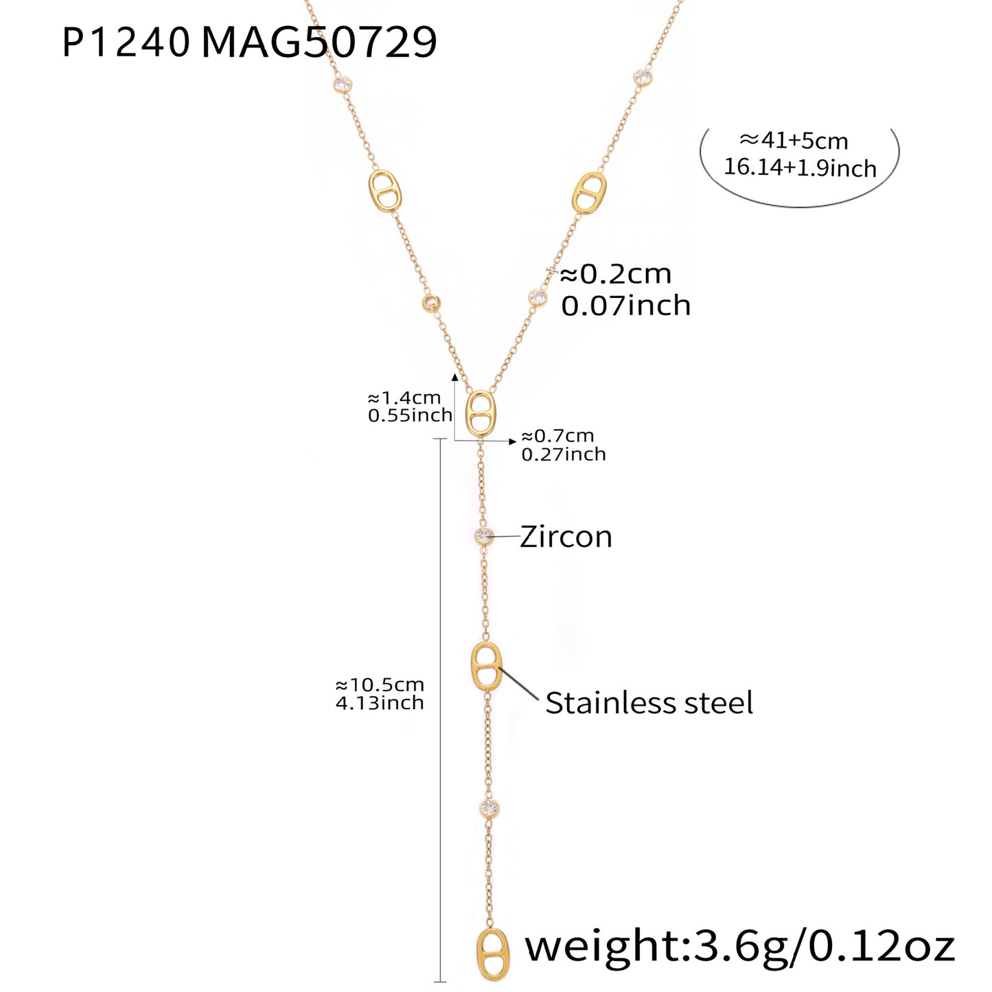 316L Stainless Steel Playful Bear & Elegant Y-Shape Tassel Necklace, Bracelet & Anklet - Image 10