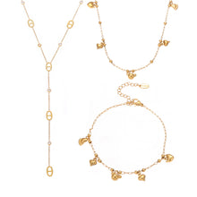 316L Stainless Steel Playful Bear & Elegant Y-Shape Tassel Necklace, Bracelet & Anklet - Image 4