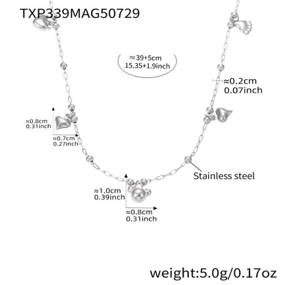 316L Stainless Steel Playful Bear & Elegant Y-Shape Tassel Necklace, Bracelet & Anklet - Image 6