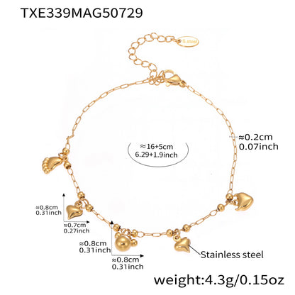 316L Stainless Steel Playful Bear & Elegant Y-Shape Tassel Necklace, Bracelet & Anklet - Image 7