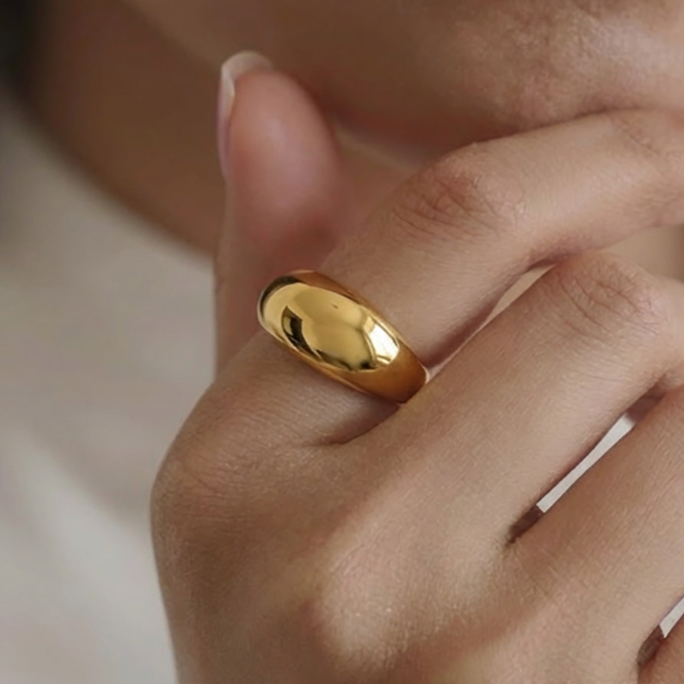 316L Stainless Steel Polished Dome Ring | Minimalist Cool Tone Wholesale