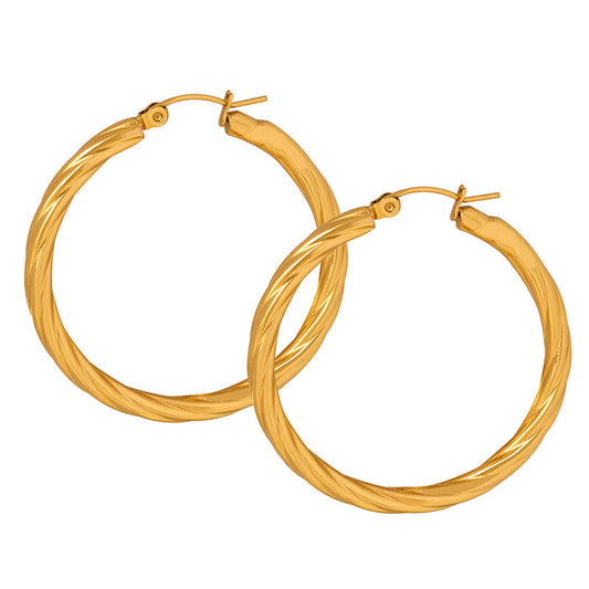 316L Stainless Steel Polished Statement Hoop Earrings - Image 7