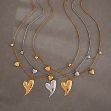 316L Stainless Steel PVD 18K Gold Plated Multi-Heart Pendant Long Sweater Chain Necklace - Image 8