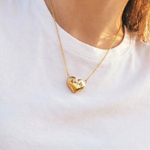 316L Stainless Steel PVD Gold Plated Heartbeat Love Pendant Necklace - Image 11