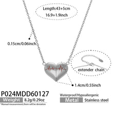 316L Stainless Steel PVD Gold Plated Heartbeat Love Pendant Necklace - Image 2