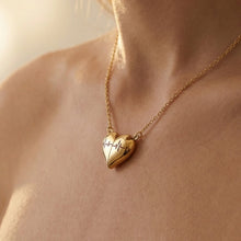 316L Stainless Steel PVD Gold Plated Heartbeat Love Pendant Necklace - Image 6