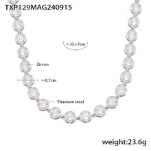 316L stainless steel PVD Plated Rainbow 3A Zircon Paved Bracelet & Necklace Collection close-up detail view for wholesale necklace buyers