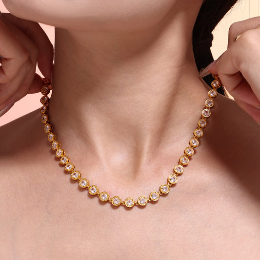 316L Stainless Steel PVD Plated Rainbow 3A Zircon Paved Bracelet & Necklace Collection - Image 9