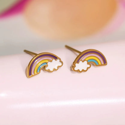 316L Stainless Steel Rainbow Cloud Enamel Jewelry Collection - Image 4