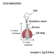 316L Stainless Steel Red Enamel Zircon Beetle Multi-Charm Necklace & Bracelet Set - Image 10