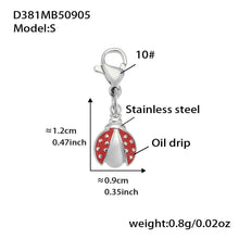 316L Stainless Steel Red Enamel Zircon Beetle Multi-Charm Necklace & Bracelet Set - Image 9