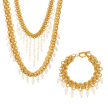 316L Stainless Steel Regal Multi-layer Beaded Tassel Necklace & Bracelet Set - Image 4