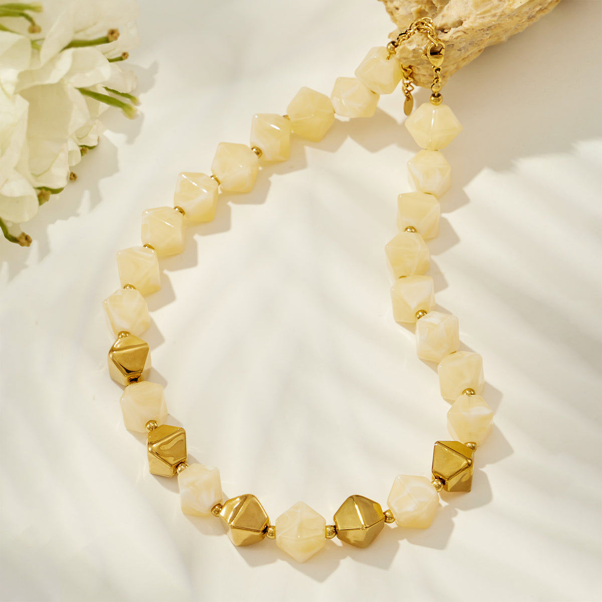 316L Stainless Steel 18K PVD Gold Resin Bracelet and Necklace Collection made with 316L stainless steel and 18K PVD gold finish for wholesale jewelry buyers - image 16