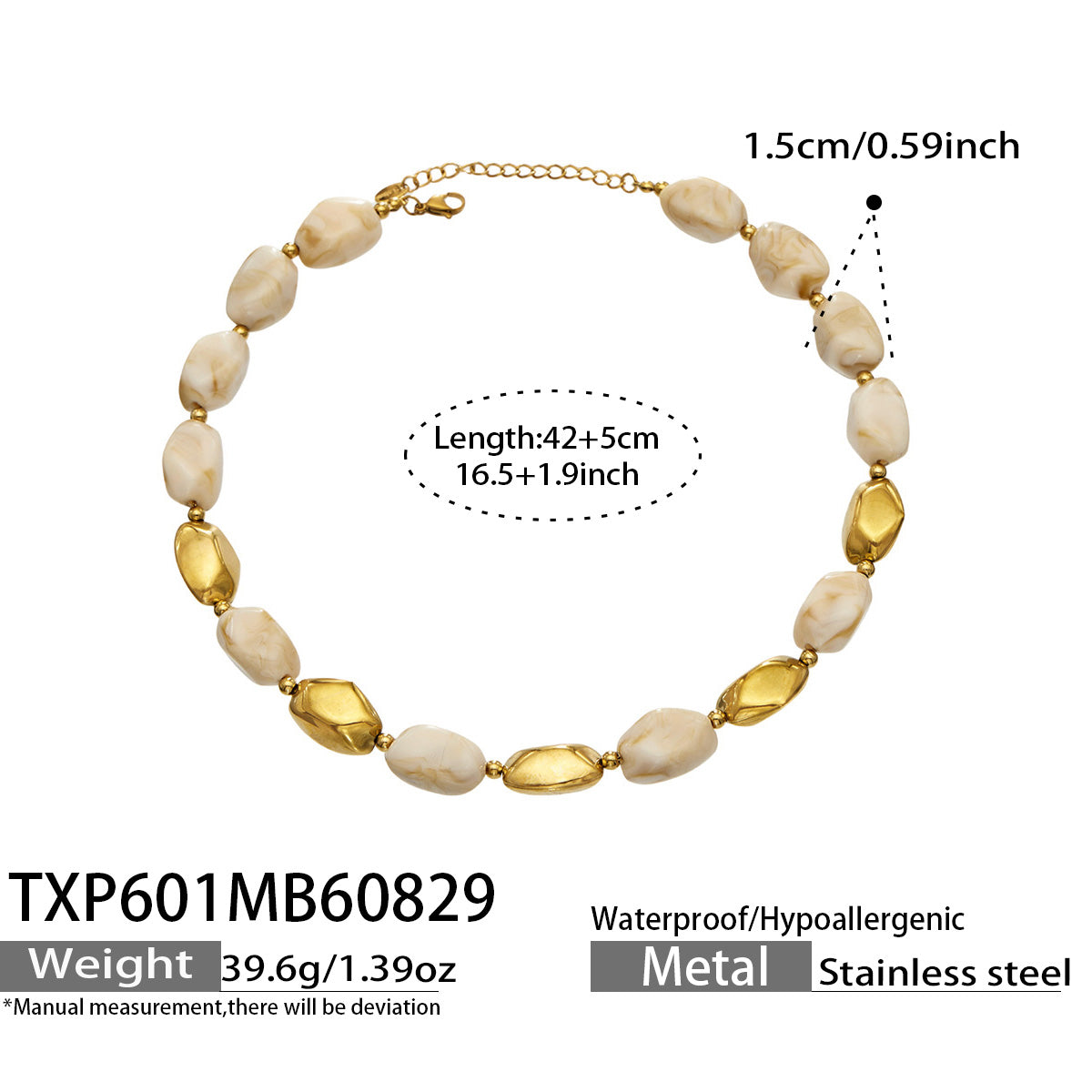 Elegant 316L stainless steel bracelet with resin accent