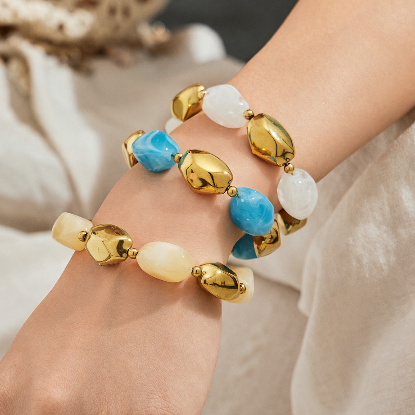 316L Stainless Steel 18K PVD Gold Resin Chain Bracelet & Necklace made with 316L stainless steel and 18K PVD gold finish for wholesale jewelry buyers - image 10