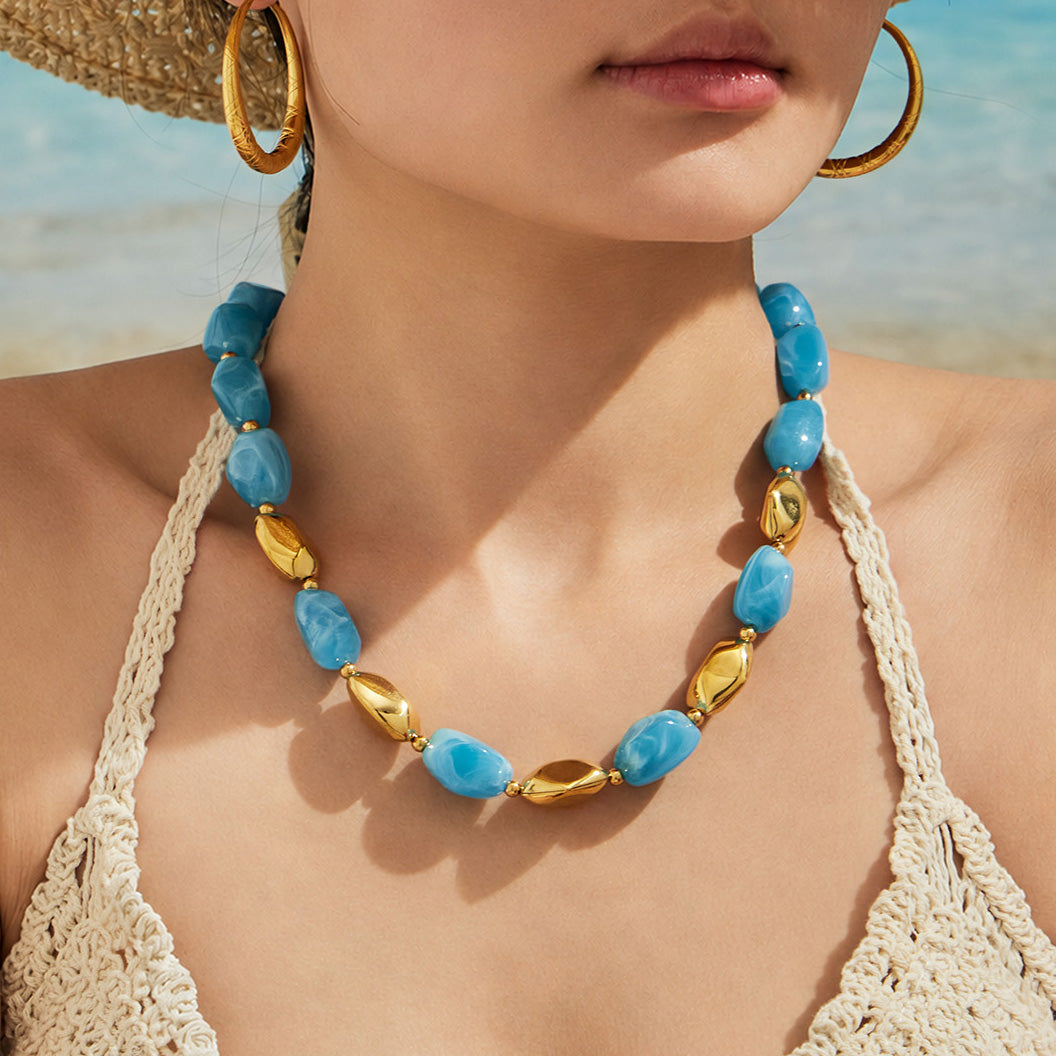 316L Stainless Steel 18K PVD Gold Resin Chain Bracelet & Necklace made with 316L stainless steel and 18K PVD gold finish for wholesale jewelry buyers - image 13