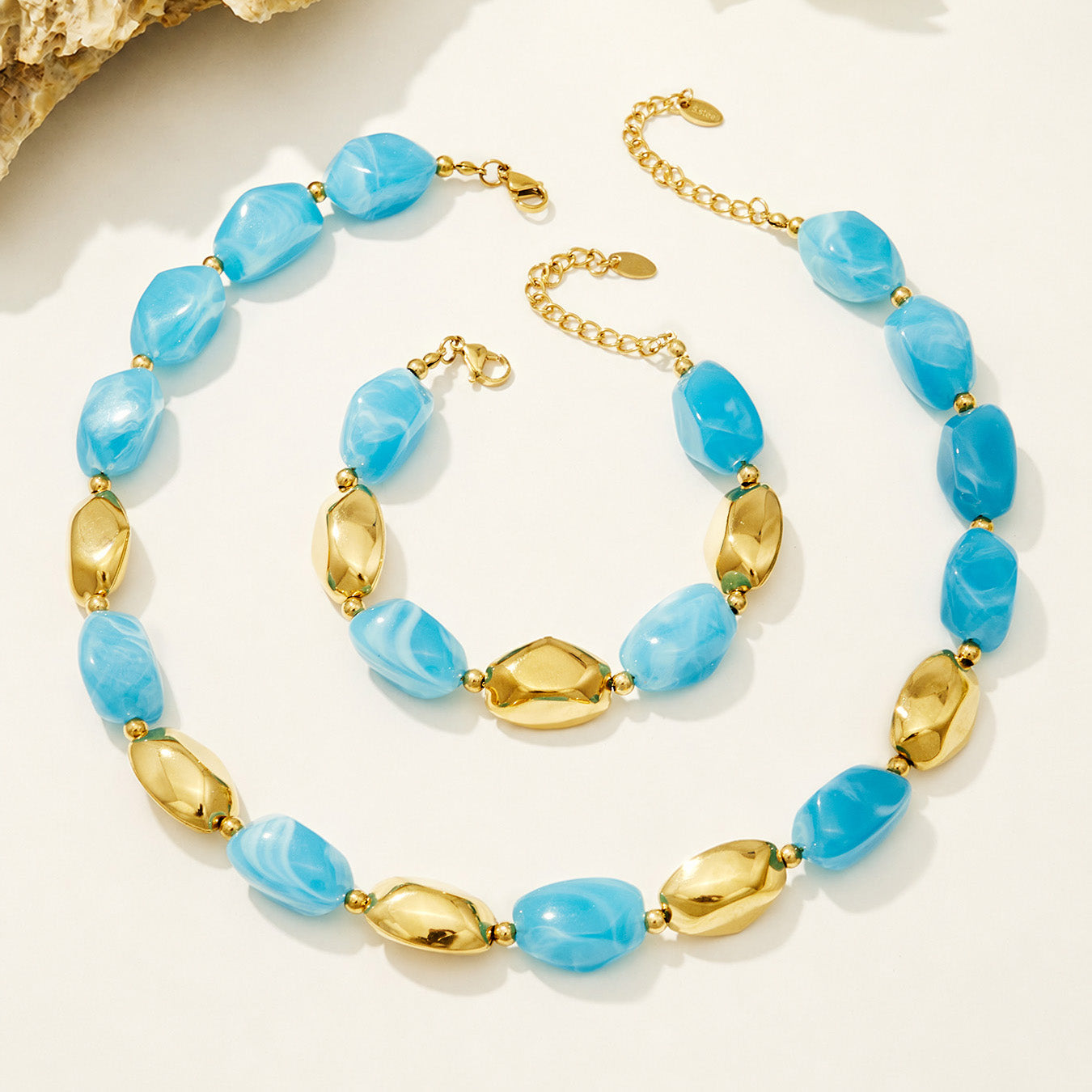 316L Stainless Steel 18K PVD Gold Resin Chain Bracelet & Necklace made with 316L stainless steel and 18K PVD gold finish for wholesale jewelry buyers - image 16