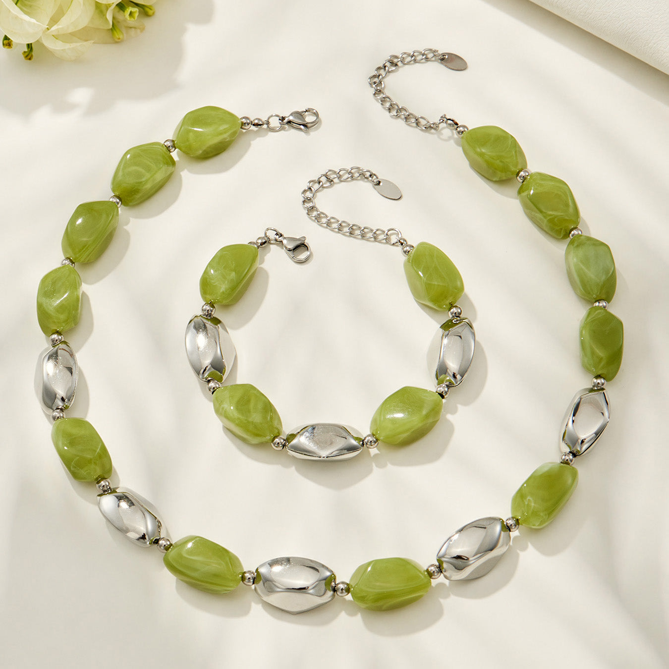 316L Stainless Steel 18K PVD Gold Resin Chain Bracelet & Necklace made with 316L stainless steel and 18K PVD gold finish for wholesale jewelry buyers - image 18