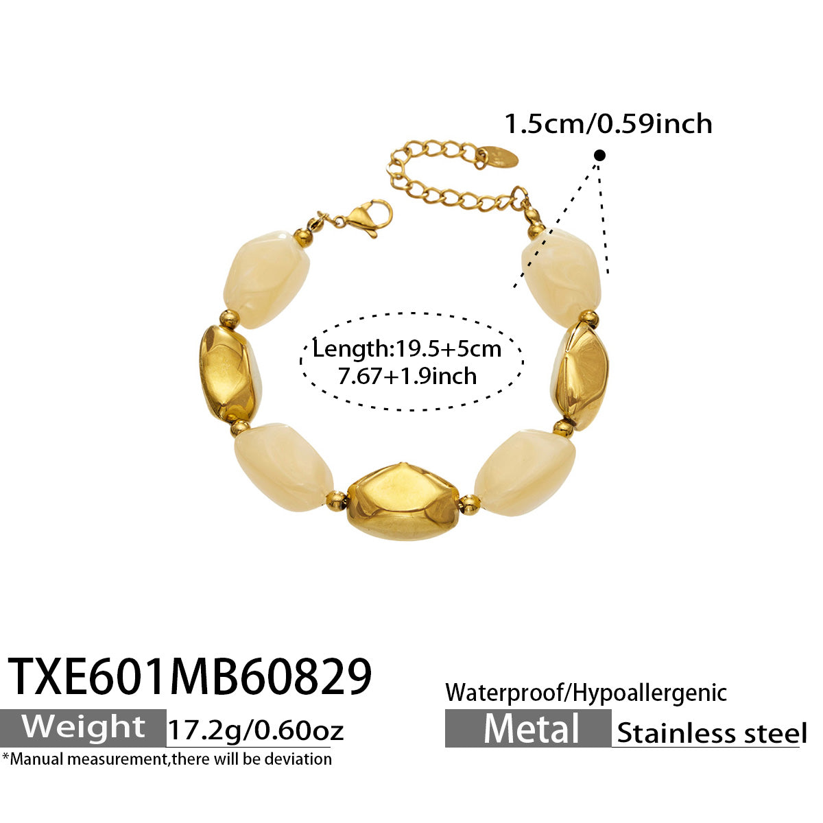 316L Stainless Steel 18K PVD Gold Resin Chain Bracelet & Necklace made with 316L stainless steel and 18K PVD gold finish for wholesale jewelry buyers - image 25