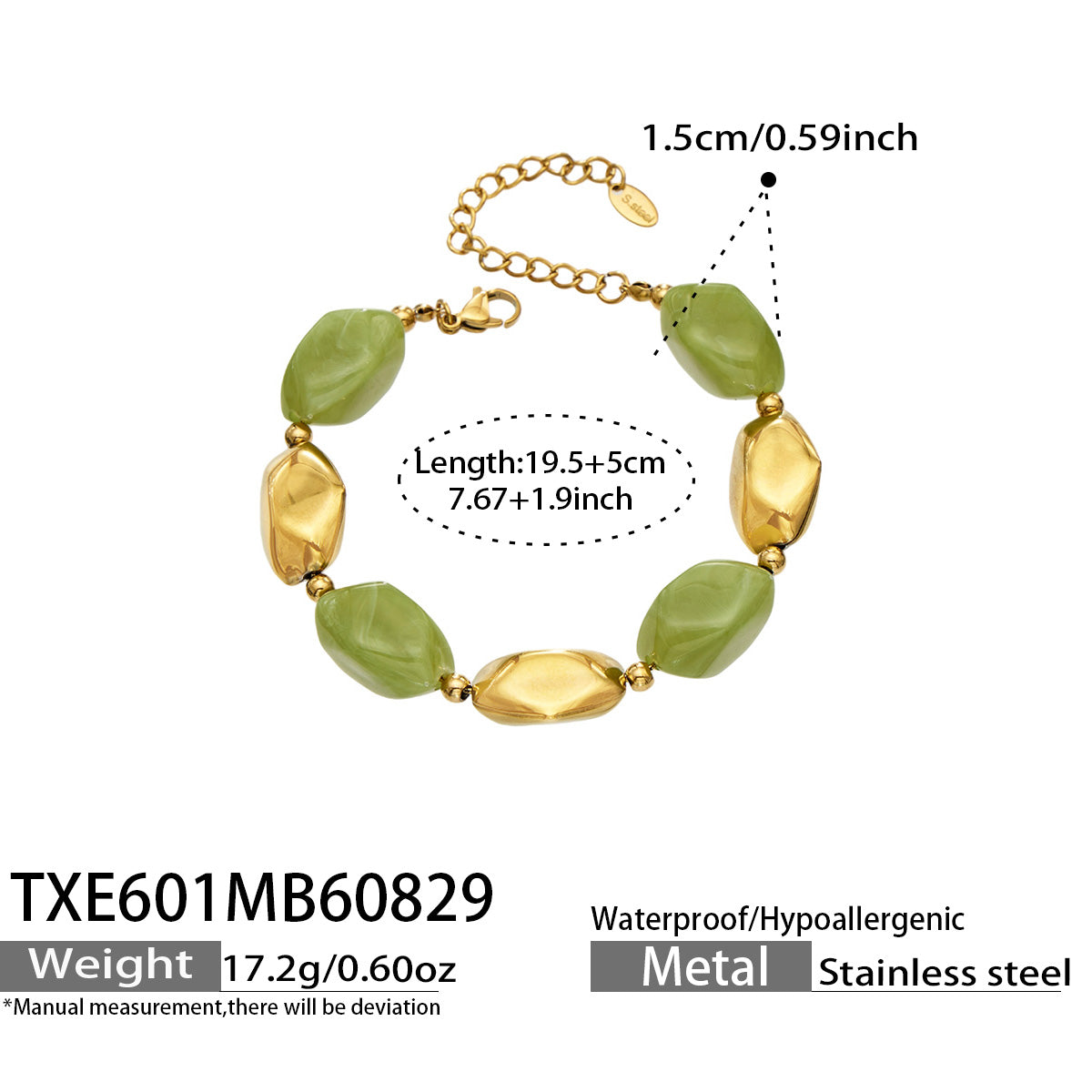 316L Stainless Steel 18K PVD Gold Resin Chain Bracelet & Necklace made with 316L stainless steel and 18K PVD gold finish for wholesale jewelry buyers - image 27