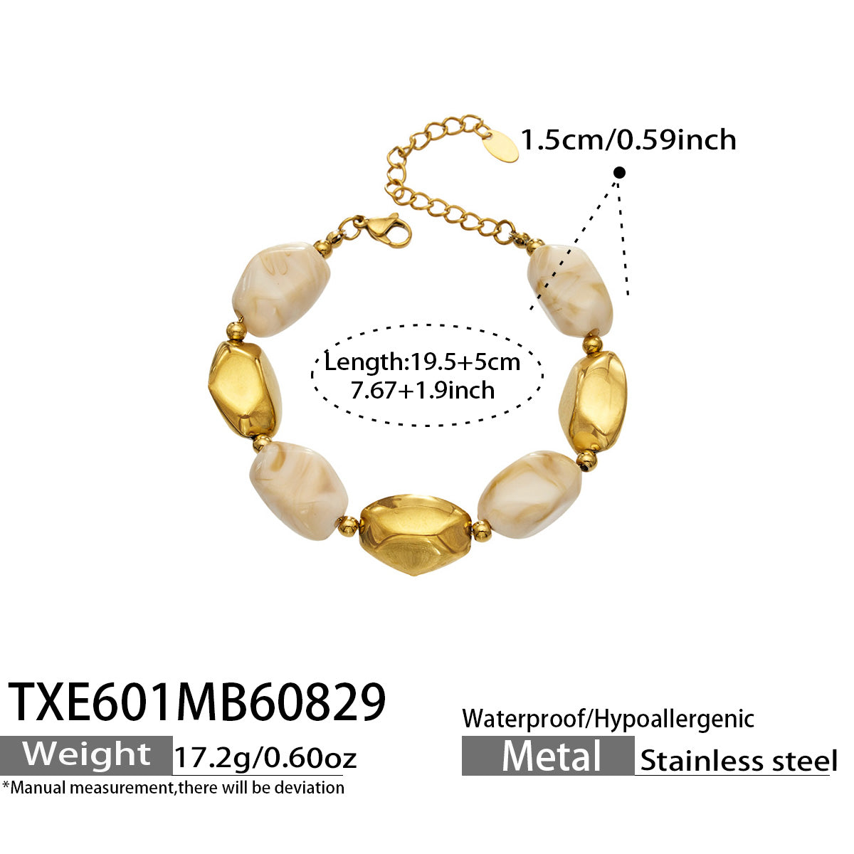 316L Stainless Steel 18K PVD Gold Resin Chain Bracelet & Necklace made with 316L stainless steel and 18K PVD gold finish for wholesale jewelry buyers - image 28