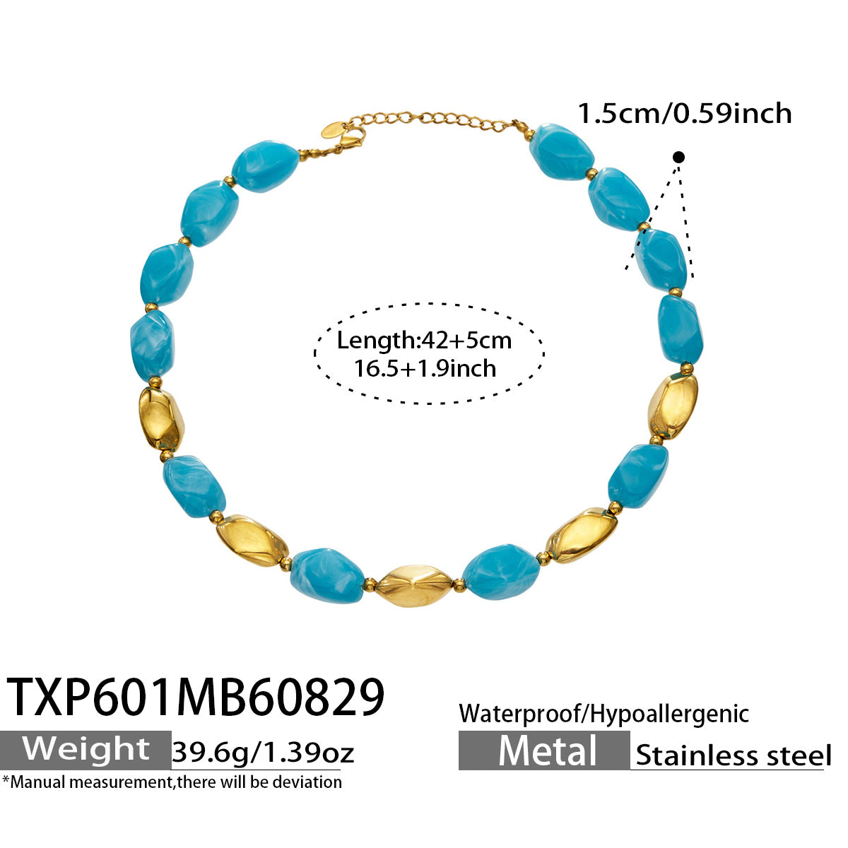 316L Stainless Steel 18K PVD Gold Resin Chain Bracelet & Necklace made with 316L stainless steel and 18K PVD gold finish for wholesale jewelry buyers - image 36
