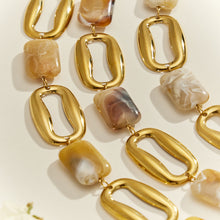 316L Stainless Steel 18K PVD Gold Resin Square Necklace made with 316L stainless steel and 18K PVD gold finish for wholesale jewelry buyers - image 3
