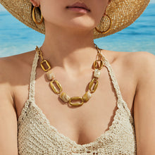 316L Stainless Steel 18K PVD Gold Resin Square Necklace made with 316L stainless steel and 18K PVD gold finish for wholesale jewelry buyers - image 6