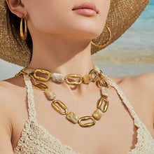 316L Stainless Steel 18K PVD Gold Resin Square Necklace made with 316L stainless steel and 18K PVD gold finish for wholesale jewelry buyers - image 9