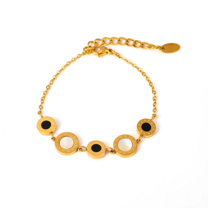 316L Stainless Steel Reversible Roman Numeral Charm Bracelet - Image 4