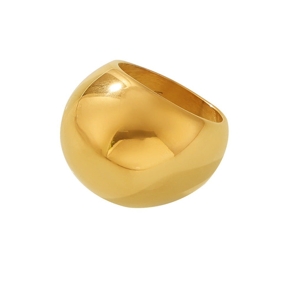 316L Stainless Steel High-Polish Dome Statement Ring | 18K PVD Gold