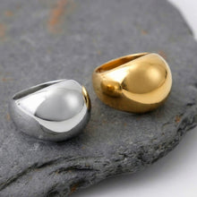 316L Stainless Steel High-Polish Dome Statement Ring | 18K PVD Gold