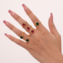316L Stainless Steel 18K PVD Gold Rosy Zirconia Adjustable Ring made with 316L stainless steel and 18K PVD gold finish for wholesale jewelry buyers - image 4